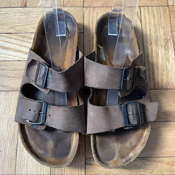 NAOT Double Strap Brown Leather Sandals Women's 8 US - Picture 1 of 9